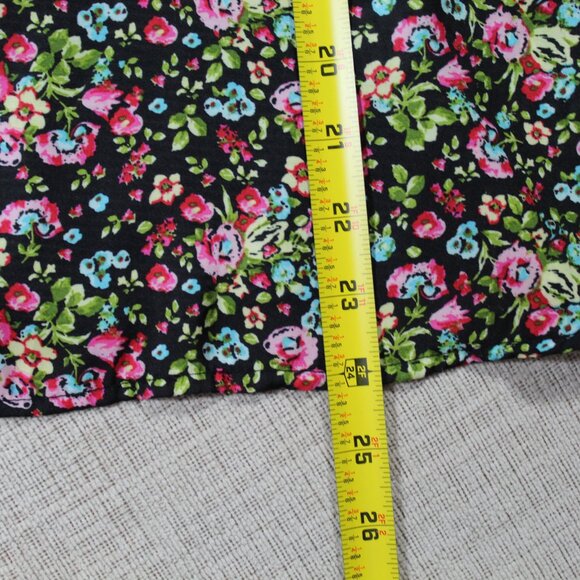 Xhilaration Navy Blue Floral and Striped Tank Top - Picture 3 of 4